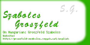 szabolcs groszfeld business card